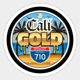 Cali Gold White Sand Beach Sticker